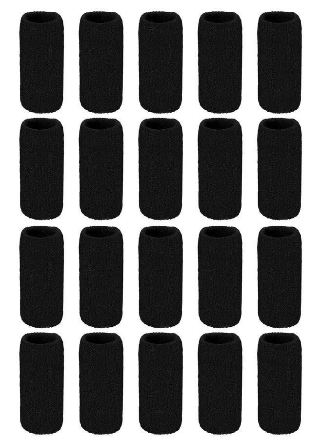 Senkary 20 Pieces Finger Compression Sleeves Elastic Finger Protectors Thumb Splint Brace for Arthritis Pain Relief, Basketball Sport (Black) - Image 3